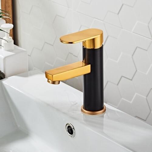 2020 New Luxury gold space aluminum short bathroom Sink faucet Hotel fashion wash sink faucet Single Handle bathroom faucet