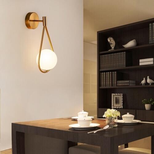 New Nordic Glass led Wall lamp Modern Minimalist Indoor Wall lighting for Bedroom Bedside Aisle Wall lamp Sconce AC85-265V