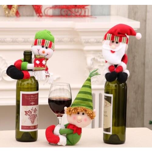 Christmas Wine Bottle toy Snowman Stocking Christmas Gift Xmas Sack Packing Navidad Presents happy New Year decorations