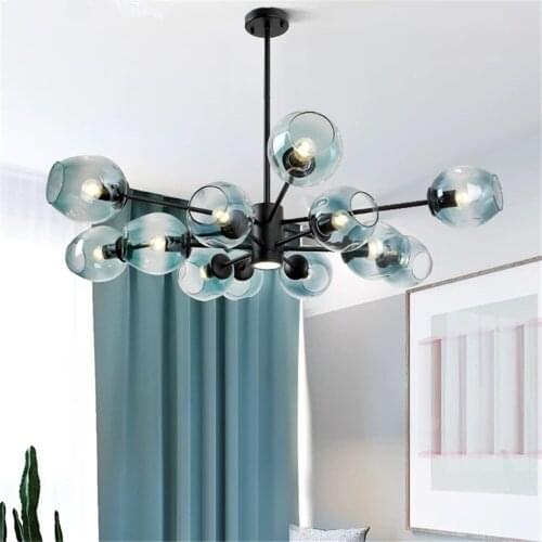 Nordic LED Glass Chandelier Lighting Dining Room Decoration Lamps Living Room Chandeliers Indoor Decor Hanging Lighting Fixtures