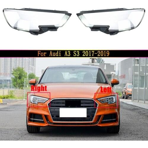 Car Headlight Lens Glass Lampcover Cover Lampshade Bright Shell Product For Audi A3 S3 2017 2018 2019-Right & Left