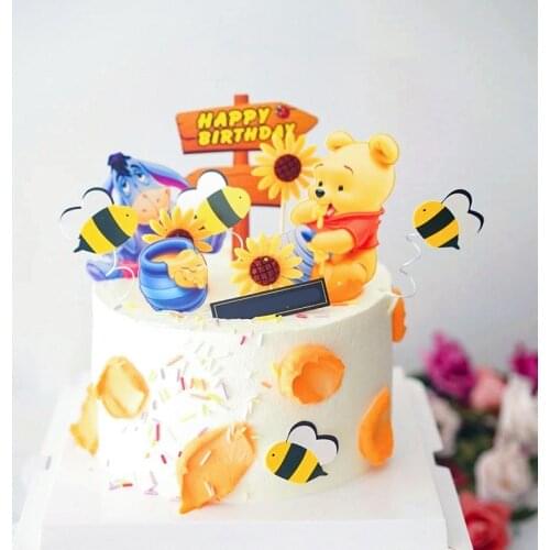 Disney Winnie the Pooh party cake topper decor girl favor cake topper birthday party decor baby girl birthday cake decoration