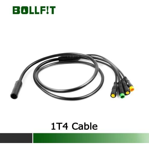 Bollfit Bafang Waterproof 1T4 EB-Bus Cable For 8fun mid motor Display Brake Lever Thumb Throttle Connector