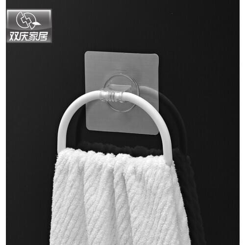 Magic Flexible Sticker Strong Suction Plastic Hand Towel Ring For Bathroom Towel Hanger
