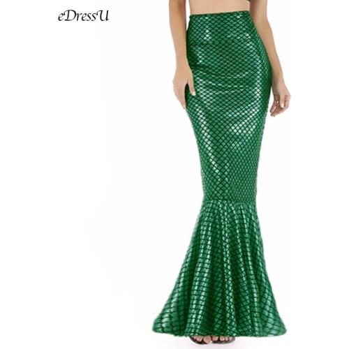 2020 Mermaid Skirt Women High Waist Long Skirt Fishtail Shiny Sexy Party Stage Wear Gold Long Bottoms YSM-33676