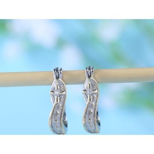 ANGLANG Fashion Women Drop Dangle Huggie Hoop Earrings Micro Paved CZ Anniversary Birthday Fine Gift Daily Accessory