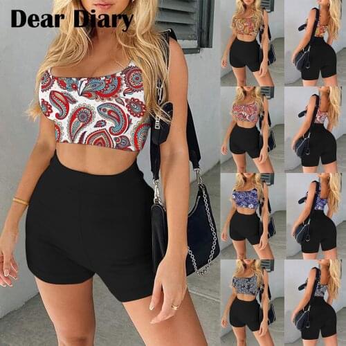 Women Seamless Yoga Set Fitness Suit Workout Fitness Sets 2 Piece Fashion Prints Tank Shorts Sportswear Yoga Outfit Gym Clothing