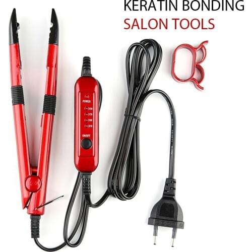 Keratin Bonding Salon Tool Fusions hair extension tools Adjustable Temperature EU+UK+US Plug Keratin Heat Iron Wand 1pc