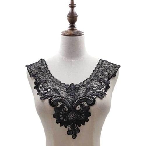 41cmX34.5cm 1Pcs Neckline Lace Fabric White Black Sewing On Womens Clothing Fashion Accessories DIY Handmade Applique