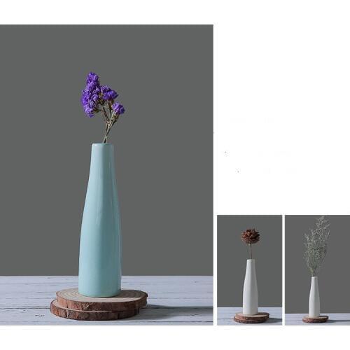 1PC New Simple Flower Hydroponic Small Fresh Flower Vase Creative Ceramic Vase Bottle Room Decoration LF 212
