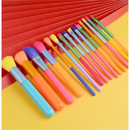 10/15pcs Makeup Brushes Professional Powder Foundation Make Up Brush Set Synthetic Colourful Makeup Brushes Eyeshadow Palette