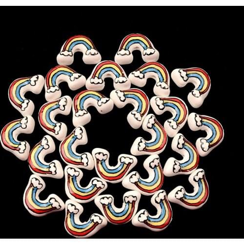 10pcs 12x18mm Rainbow Shape Ceramic Porcelain Loose Spacer Beads Lot for DIY Crafts Bracelet Jewelry Making