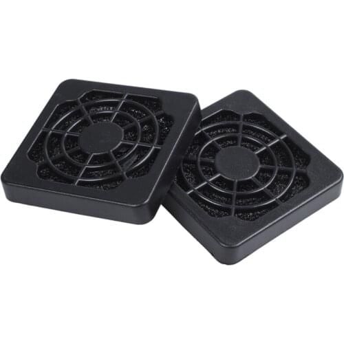 2 Pcs Black Plastic Square Dustproof Filter 40mm PC Case Fan Mesh