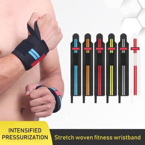 2pcs Fitness Padded Wrist Thumb Brace Strap Power Weight Lifting Hand Wrap Support Gym Training Bar Wristband