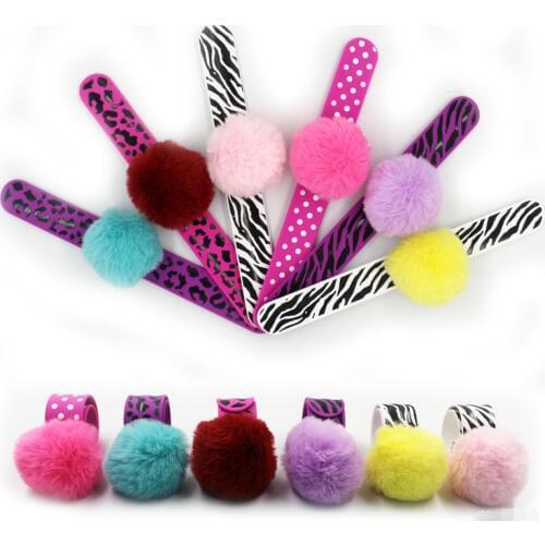 Jiangzimei 24pcs New styles Leopard, Point, Zebra,pink,blue Wool,Unicorn Silicone Bracelet for Kid Children girls party gift