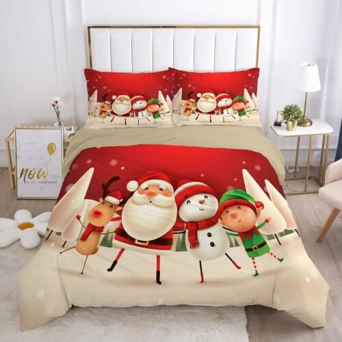 3D Black Bedding Sets XMAS Duvet Cover Set Quilt Covers and Pillow Shams Comforther Case Christmas Star Deer Design Bedclothes