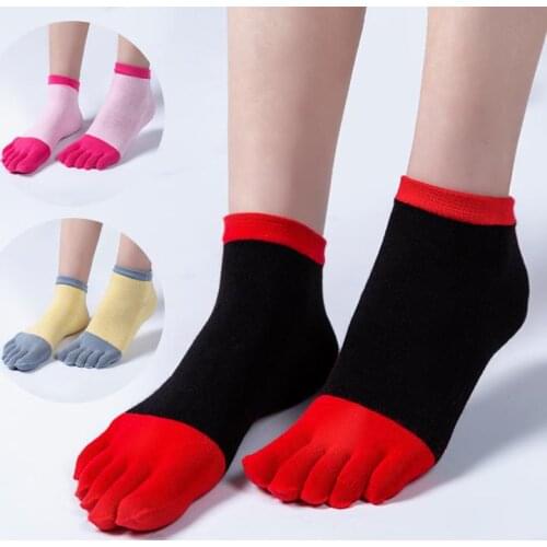 5 Pairs Five Finger Socks Women Medium Tube 5 Toe Socks Cotton Autumn Breathable Shallow Mouth Kawaii Ankle Socks