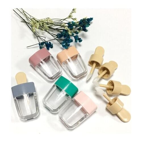 50pcs 3.5ml Empty Ice Cream Pink/Green Lip Gloss Tube DIY Lip Balm Container for liquid Cosmetic Lipstick Plastic Makeup Bottles