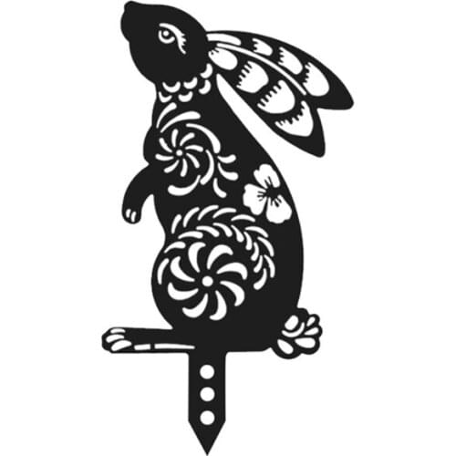 Acrylic Rabbit Garden Stake Animal Bunny Silhouette Stake for Yard Lawn Decor