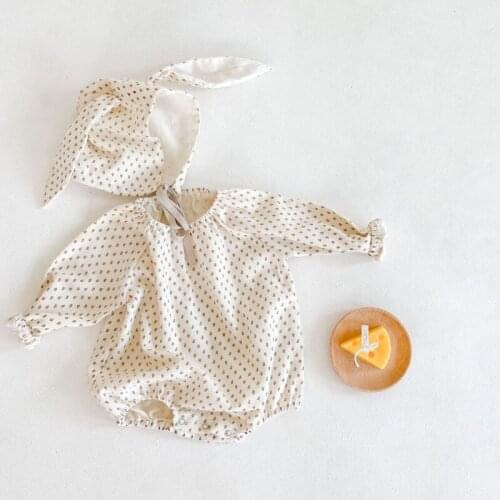 Autumn Baby Bodysuits Little Bear Ears Baby Boys Bodysuit Velvet Children Hoody Bodysuit 2021