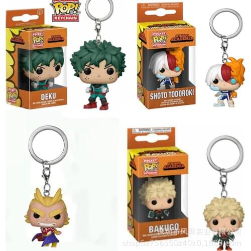 Cartoon My Hero Academia Keychain Kawaii Figure Doll Midoriya Izuku Todoroki Shoto Keyring Charm Cartoon Bag Car Trinket Gifts