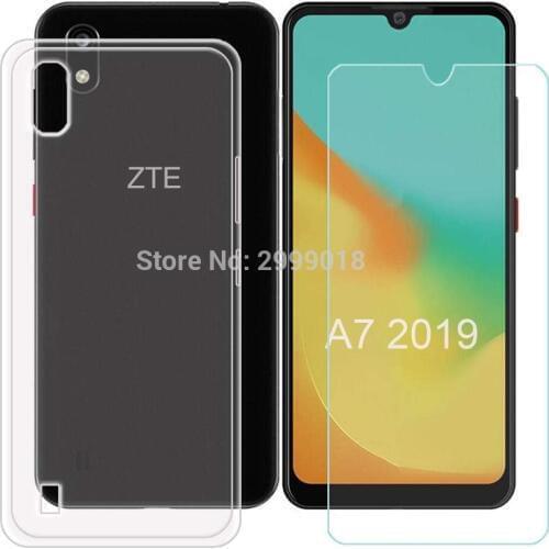 For ZTE Blade A7 A3 A5 2019 Case FA7 A3 A5 2019 Cover + Screen Protector Tempered Glass Protective Film For ZTE A7 A3 A5 2019