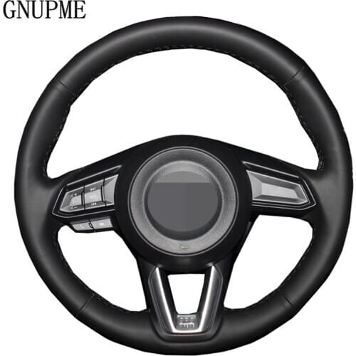 Black Car Steering Wheel Cover Artificial Leather For Mazda 3 Axela 2017-2019 For Mazda 6 Atenza 2017-2019 CX-3 CX-9 CX-5