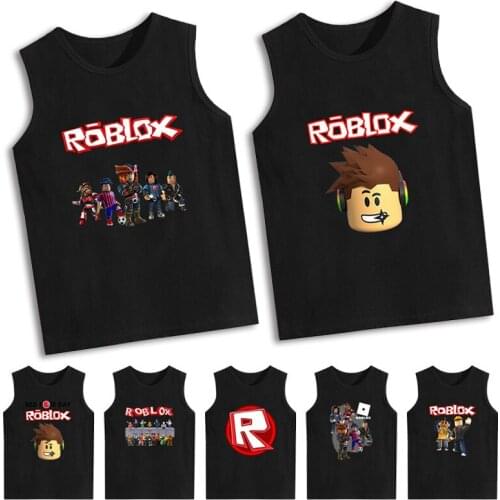 Childrens Vest Summer Childrens fashion casual sleeveless shirt boys and girls T-shirts childrens print cartoon cotton top