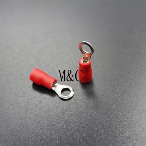 RV1.25-3.2 Red Insulated Crimp Ring Terminal Cable Wire Connector 1000PCS/Pack