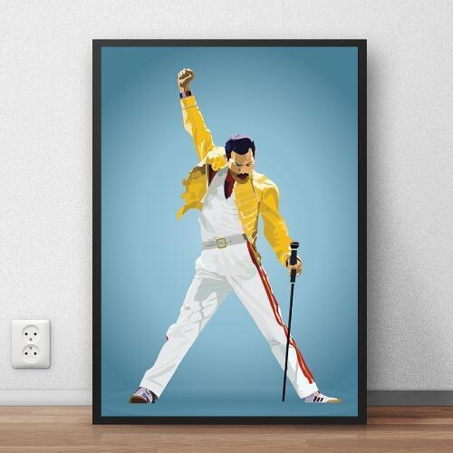 Freddie Mercury Poster Queen Glossy Picture HD Canvas Painting Print Bedroom Home Decor Modern Wall Art Oil Painting Framework
