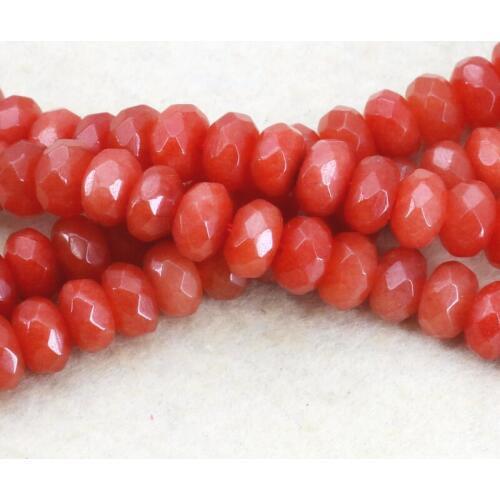 Hot sale 5x8mm Faceted chalcedony red abacus loose beads 15" DIY jewelry making beads wholesale and retail