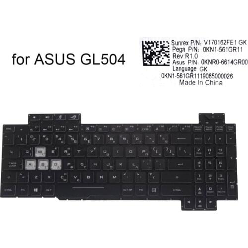 Greece RGB Backlit keyboard for Asus ROG Strix GL504 GL504GV ES087T GL504GS GL504GW DS74 GK gaming keyboards colorful V170162FE1