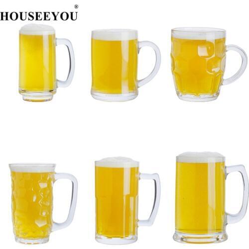HOUSEEYOU 10 Kinds of Thicken Glass Beer Steins Juicer Water Cup Glass Mug Drinking Bottle Party Bar Restaurant Drinking Tool