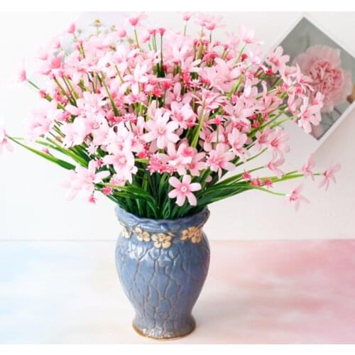 Artificial Daffodil Flowers 28 Heads Pink Home Decoration Floral Wedding Photo Props 6 Bundles