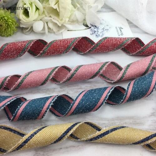 Kewgarden 1" 25mm Stripe Fluffy Satin Ribbon Handmade Tape DIY Hair Bow Ribbons Clothing Accessories 5 Merers