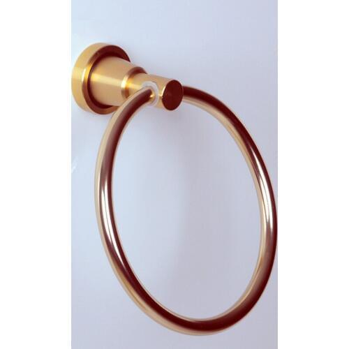 Towel Rings Aluminum Wall Mounted Bathroom Hand Towel Holder, Round Bright Gold Ring Rack Bathroom Accessories