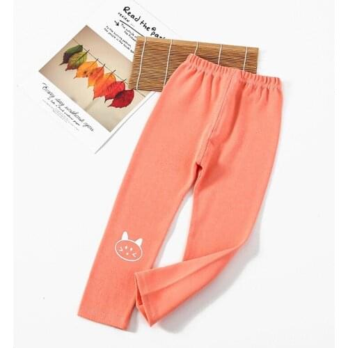 2021 New Autumn Baby Girls Leggings Casual Home Wear Kids Trousers Cartoon Skinny Pants Kids Winter Pants Elastic Waist