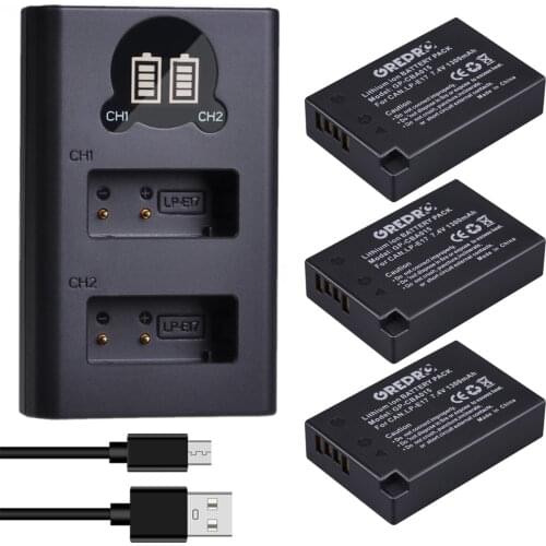 LP E17 LP-E17 Battery + LPE17 Charger with Type-c for Canon Eos 750D, Eos 760D, EOS 77D, EOS 200D, EOS 800D, EOS M3 M6 EOS M5