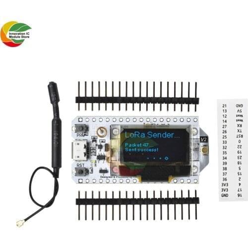 Ziqqucu LoRa 868 -915MHz 0.96" OLED Display ESP32 WIFI Bluetooth Expansion Board IPX Antenna Transceiver SX1276 IOT for Arduino
