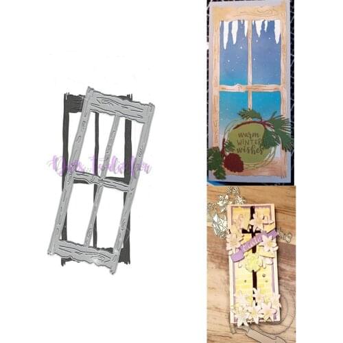 World outside the window Metal cutting dies cross stitch scrapbooking diesstencil Holiday card christmas cutting dies for 2021