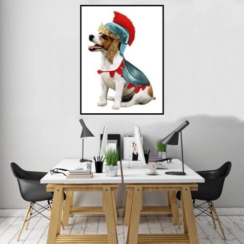 Cute Knight Dog ModernPoster Canvas Print Painting Wall Art Kids Room Home Decoration
