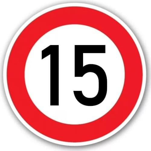 Fashion Creative Speed Limit 15 Km Car Sticker Pvc Personality Waterproof Auto Beautifully Decorated Decals Customizable