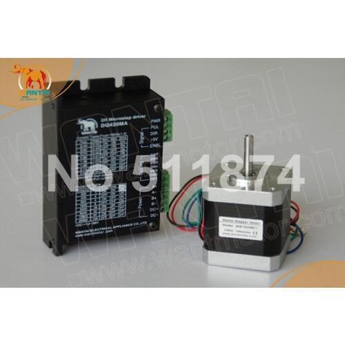 New Arrival! Wantai Nema 17 Stepper Motor 42BYGHW208 37oz-in+Driver DQ420MA 1.7A 36V 128Micro CNC Router Plasma Laser Engraving