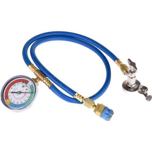 Bottle Opener Air Conditioner Fluoride Tube With Quick Release Refrigerant Connector Cold Pressure Gauge Auto Car Repair Tool