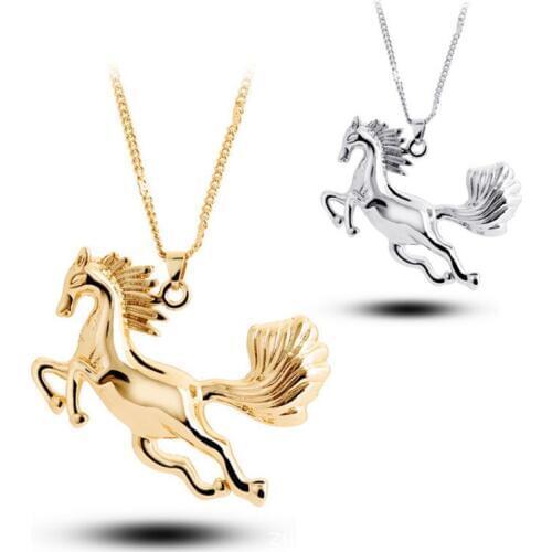 Tassina Running horse Necklace Hip pop Crystal Gold Color Summer Pendant For Women Drop Shopping Fashion Jewelry 038