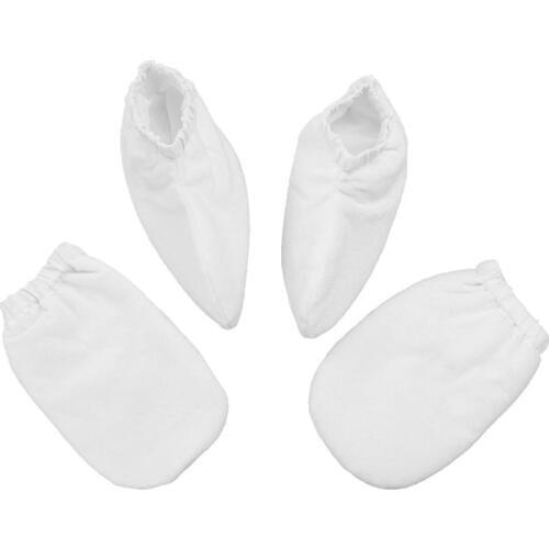 2 Pairs Paraffin Wax Gloves Wax Bath Treatment Terry Cloth Gloves for Hand Feet Insulated Mitt Covers for Heat Therapy Spa