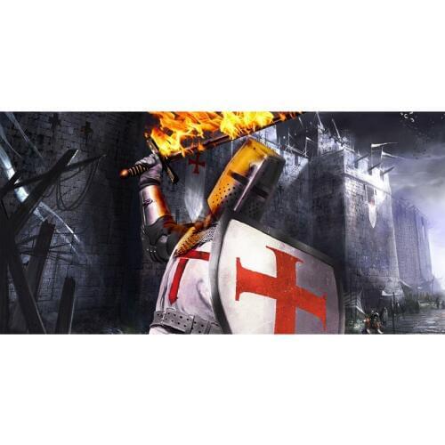 Man Bath Shower Drying Towel The Knights Templar Pattern Bamboo Fiber Bathroom Outdoor Travel Sport Beach Towels 70*140cm