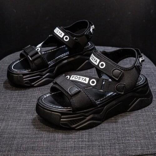 2021 New Summer Women Sandals Female Student Muffin Bottom Casual Womens Shoes Sports Fish Mouth Wedge Sandals