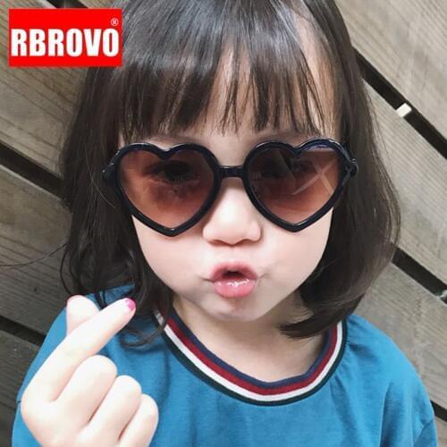 RBROVO Heart Sunglasses Children Luxury Retro Glasses for Boys/Girls Vintage Sunglasses Children Small Oculos De Sol Feminino