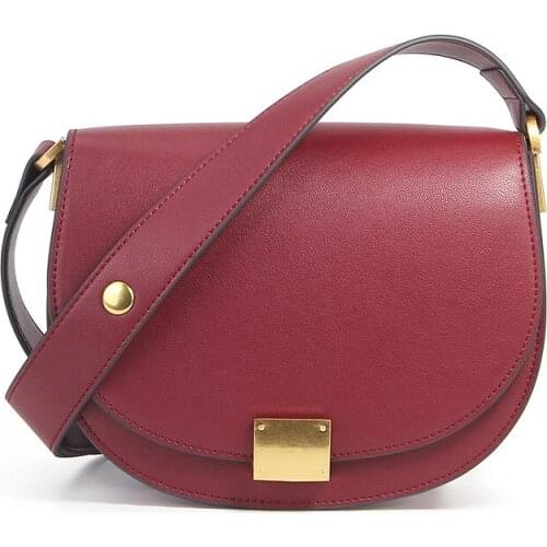 Shoulder Messenger Bag Brown Bolsas Hot Sale Women Crossbody Bags Genuine Leather Female Saddle Bag Retro Solid Cowhide